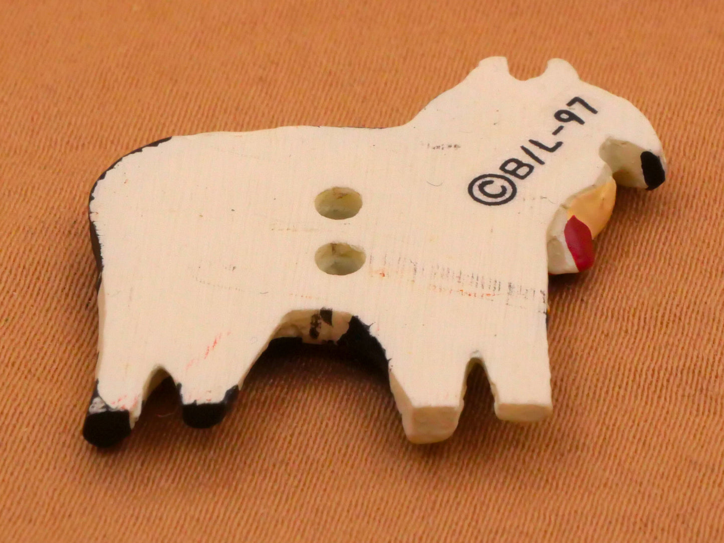 Cow Bell Art-Stone Vintage Button 25x27mm