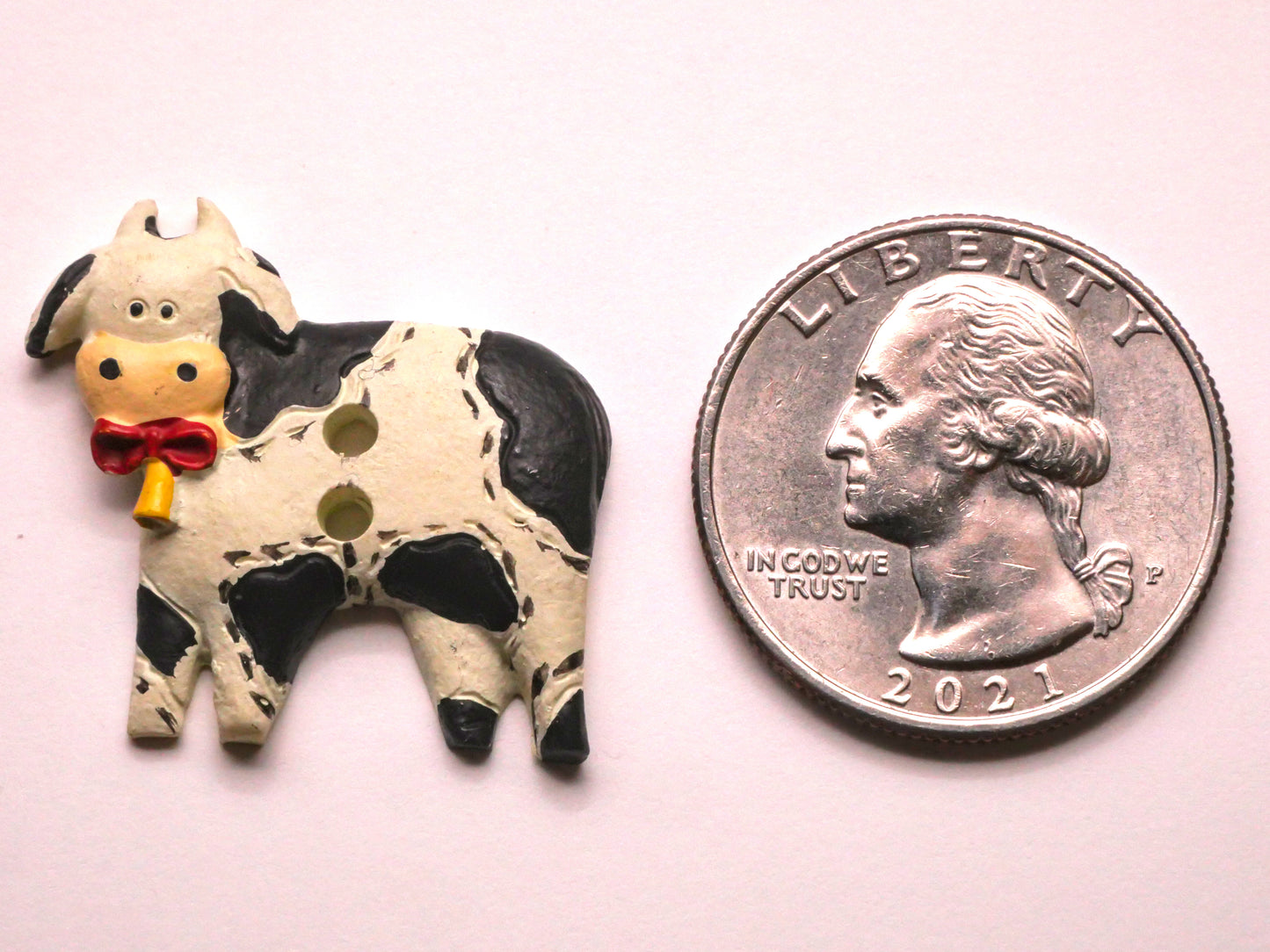 Cow Bell Art-Stone Vintage Button 25x27mm