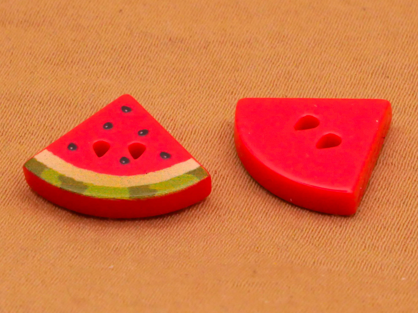 Watermelon Seeds Sew-Thru Plastic Pair of Buttons 14x15mm