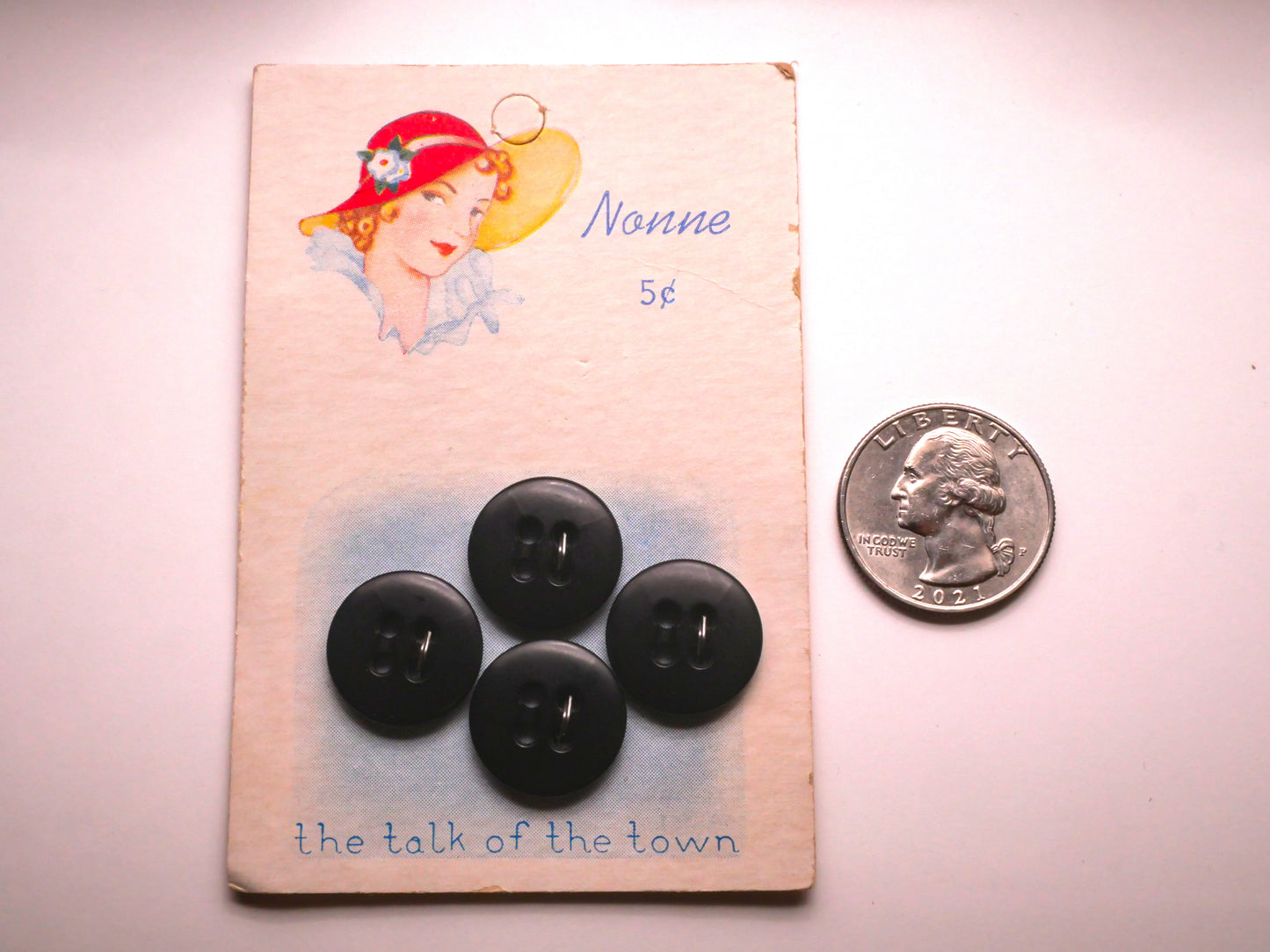 Talk of the Town Carded Set of Four Buttons 16mm