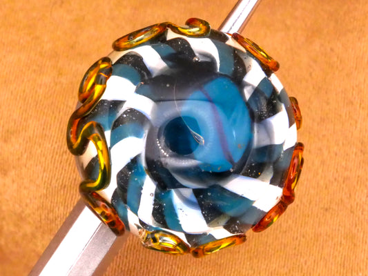 Beetle Insect Lampwork Kathy Hoppe Studio Glass Button 19mm