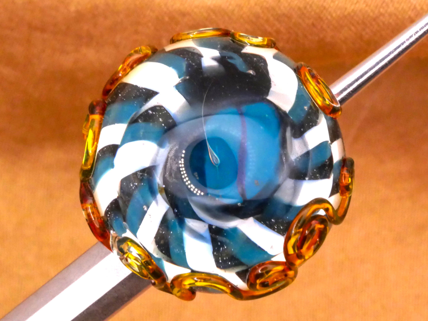 Beetle Insect Lampwork Kathy Hoppe Studio Glass Button 19mm