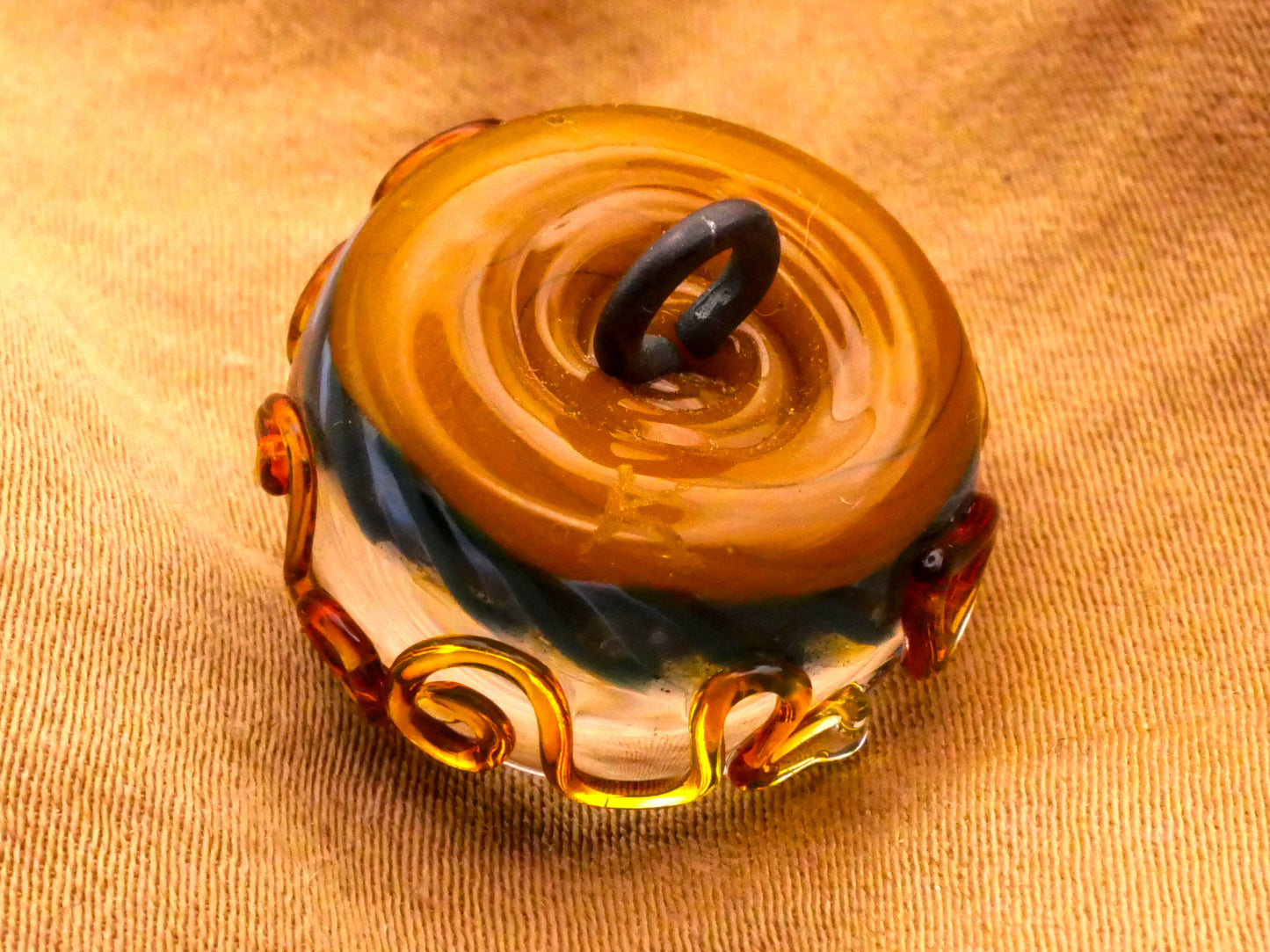 Beetle Insect Lampwork Kathy Hoppe Studio Glass Button 19mm