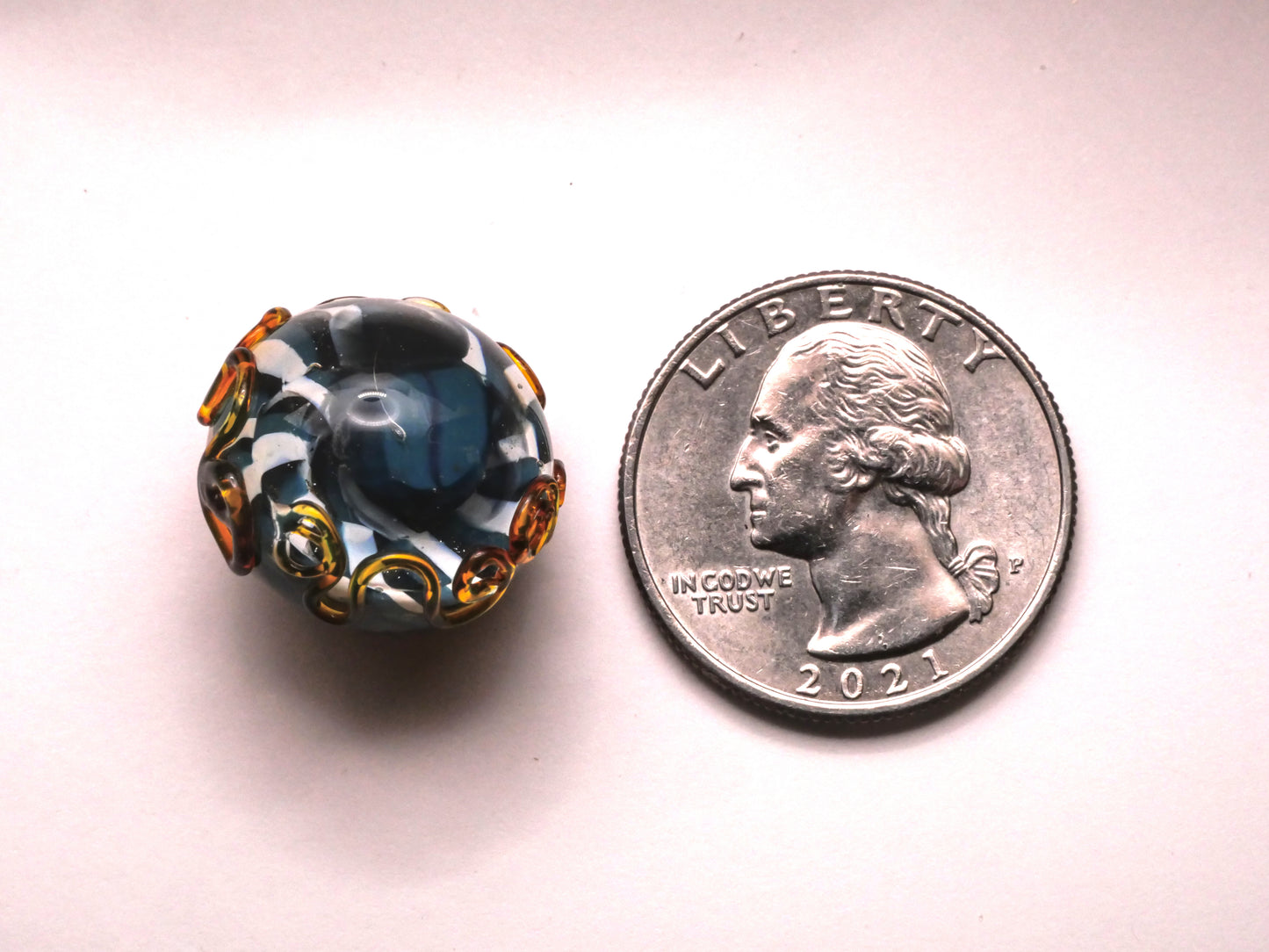 Beetle Insect Lampwork Kathy Hoppe Studio Glass Button 19mm