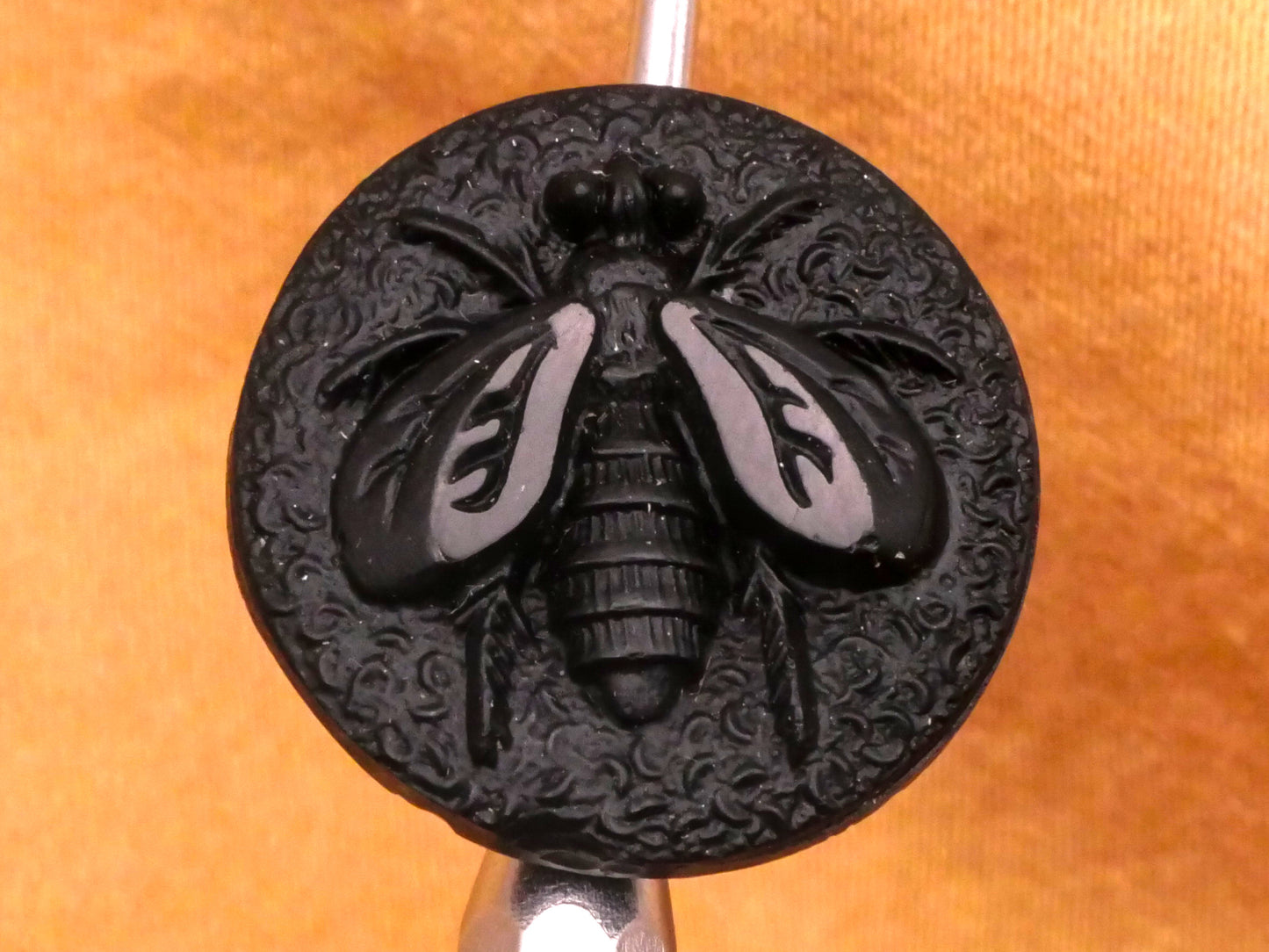 Winged Insect Antique Black Glass Button Various 12-18mm