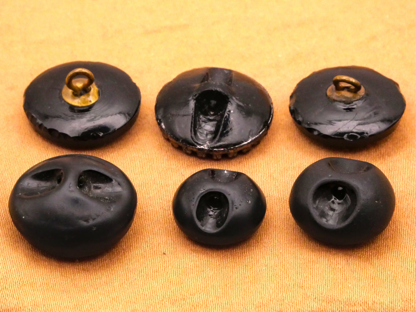 Beetle Insect Bug Antique Black Glass Button Various 14-18mm