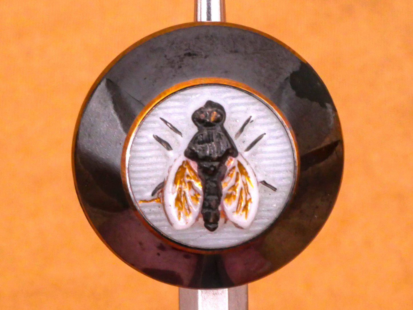 Fly Insect Hand-Painted Glass Metal Setting Button 18mm