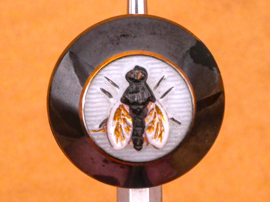 Fly Insect Hand-Painted Glass Metal Setting Button 18mm