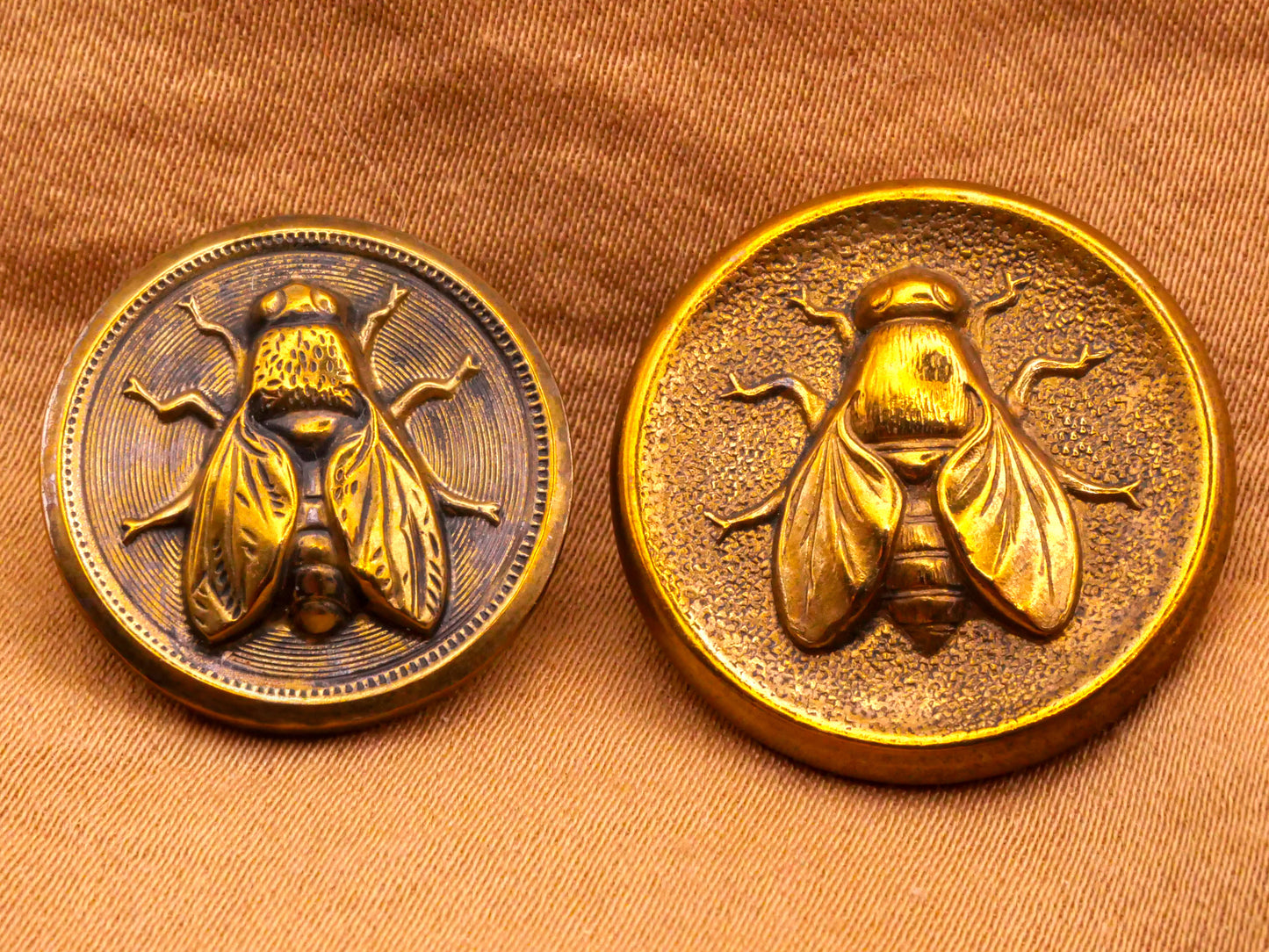 Honey Bee Insect Antique Brass Metal Button Various 19-23mm
