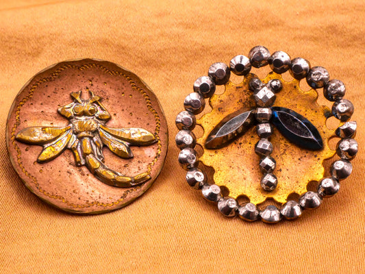 Dragonfly Insect Brass Cup Metal Victorian Button Various 26-28mm
