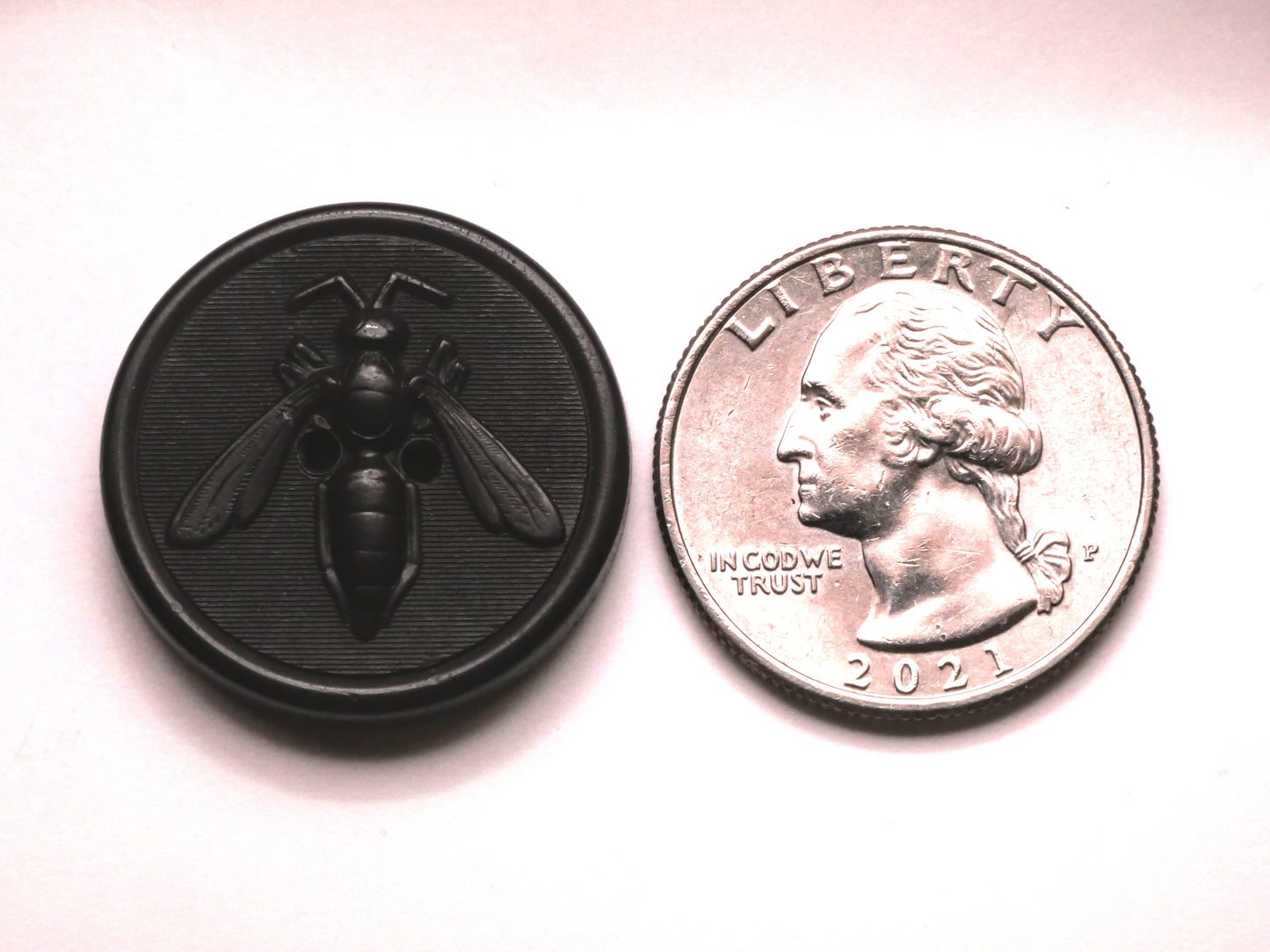 Wasp Bee Goodyear Rubber Composition Button 26mm