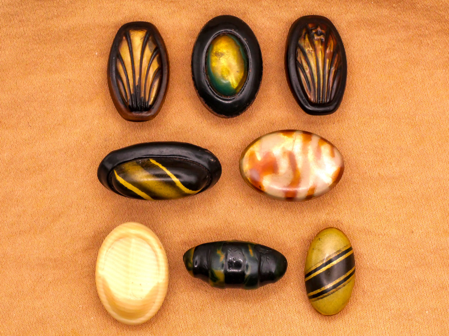 Oval Oblong Celluloid Early Plastic Button Various 9-23mm