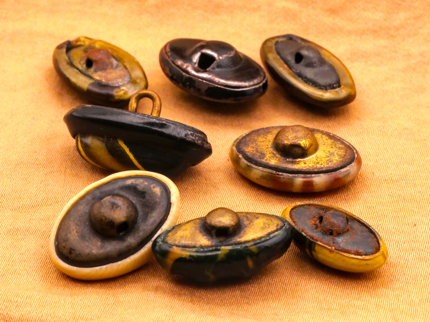 Oval Oblong Celluloid Early Plastic Button Various 9-23mm