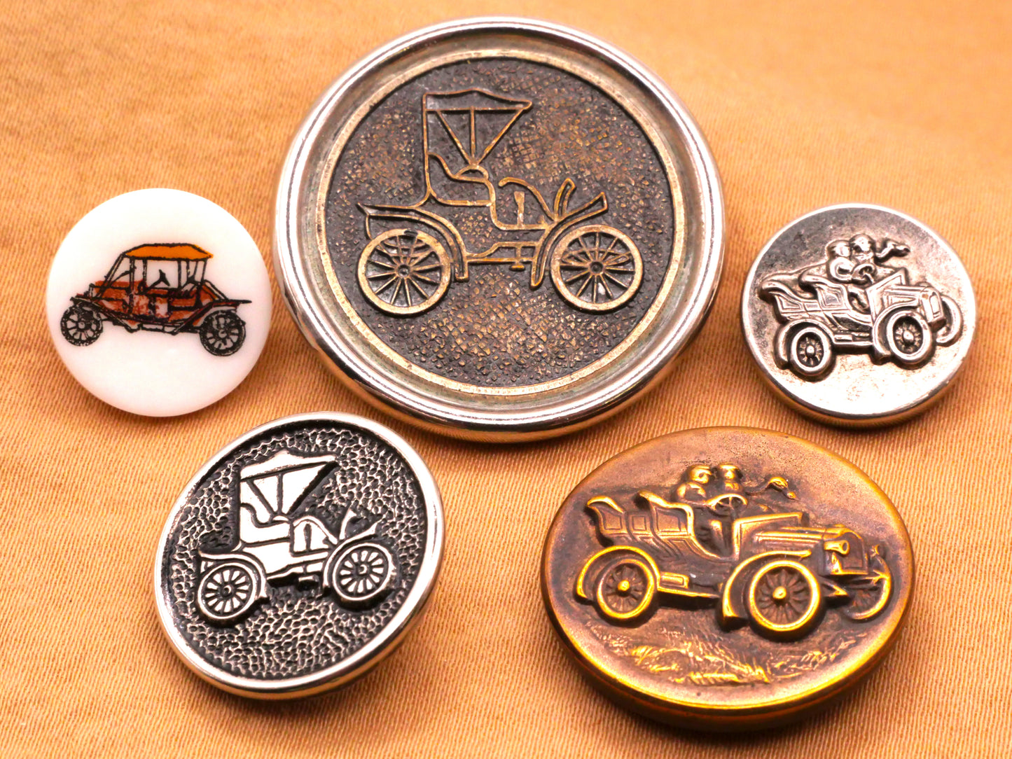 Old Fashion Car Vehicle Vintage Button Various 15-30mm