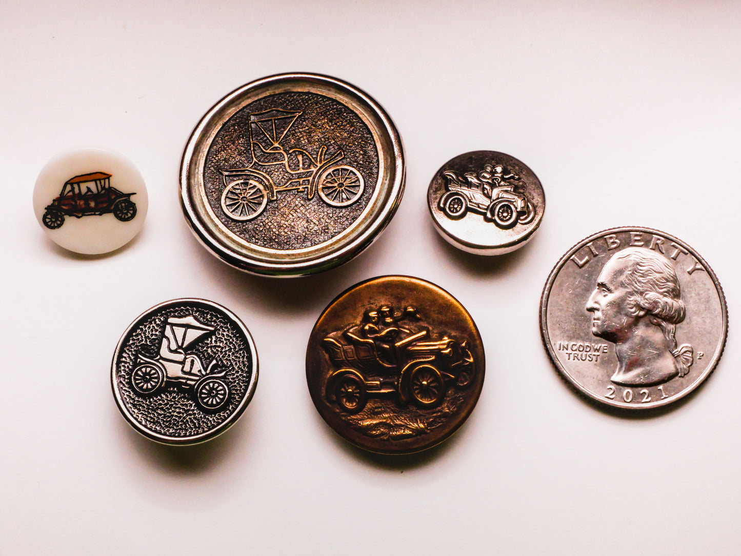 Old Fashion Car Vehicle Vintage Button Various 15-30mm