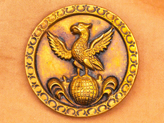 Eagle On Top of Globe Large Victorian Metal Button 38mm