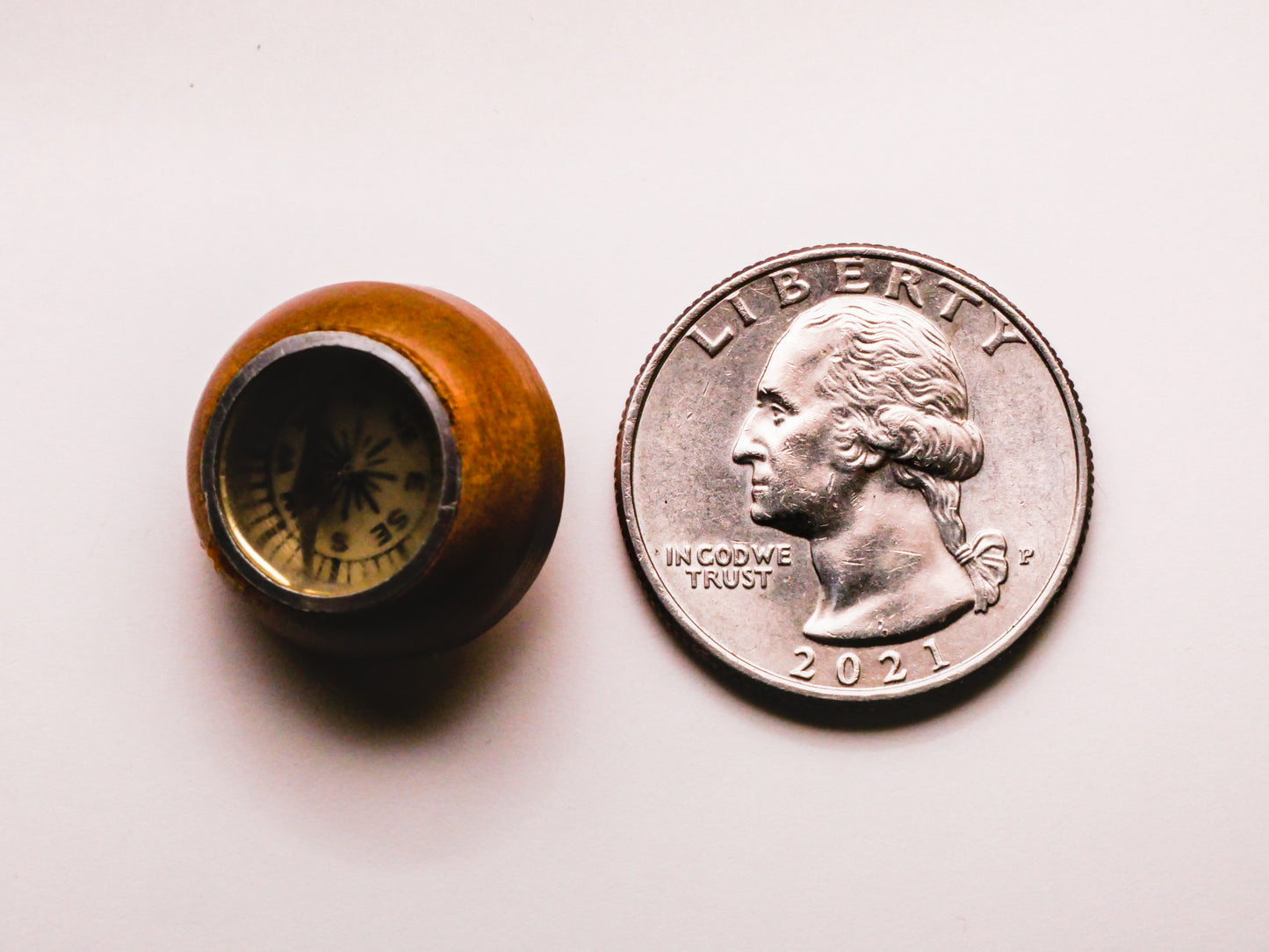 Compass Moveable Wood Vintage Button 19mm