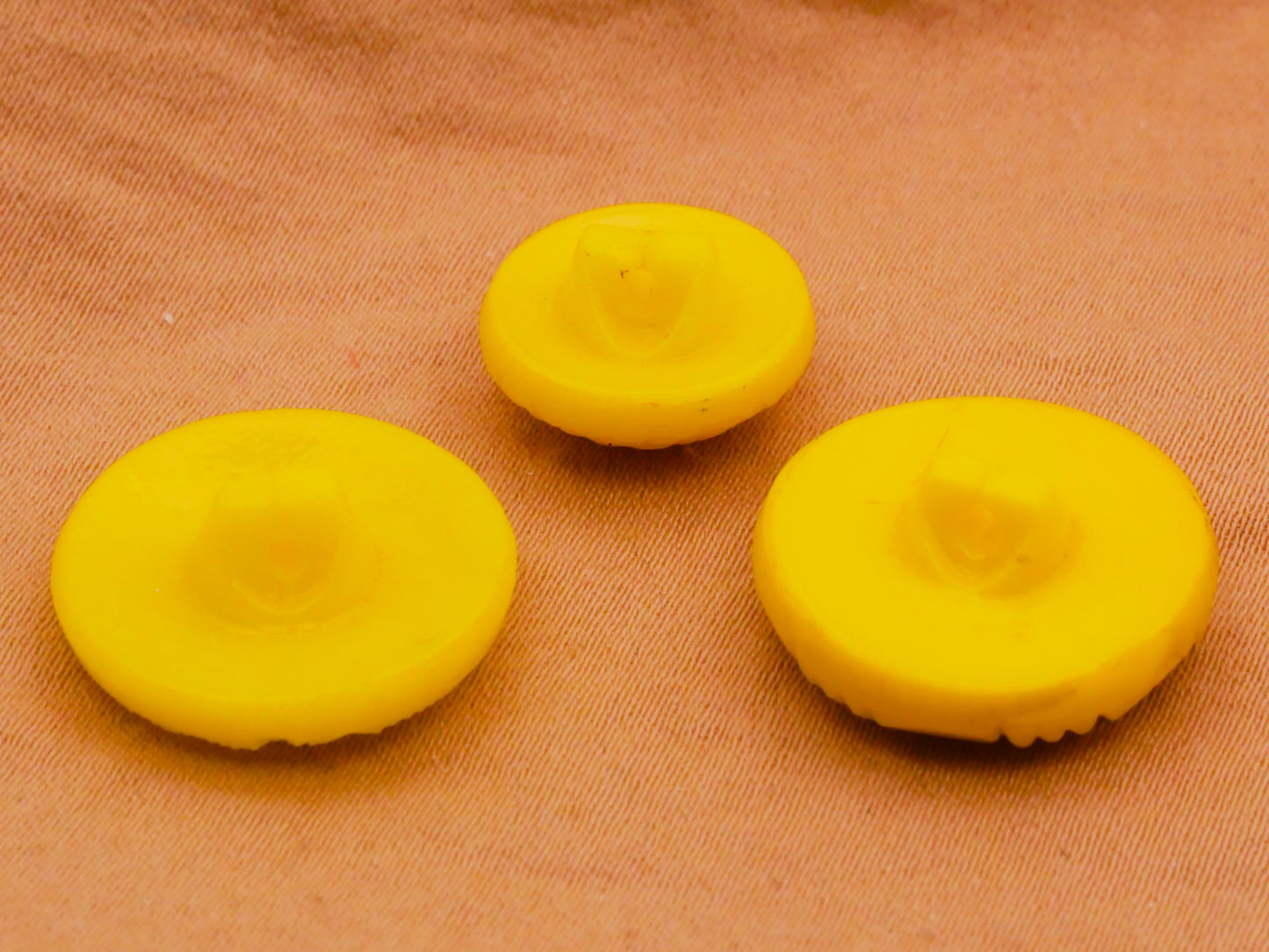 Yellow Iridescent Vintage Glass Button Various 14-18mm