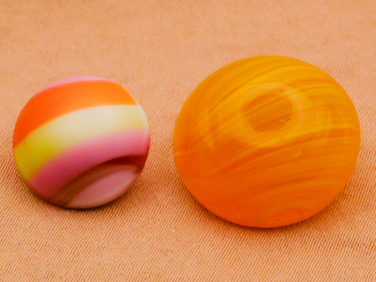 Stripes Design Vintage Glass Button Various 13-18mm
