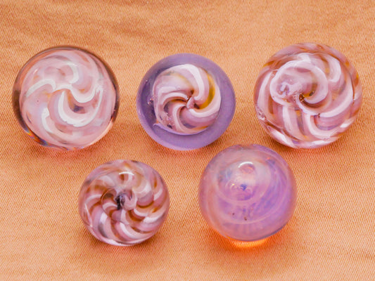 Lavender Purple Kathy Hoppe Lampwork Glass Button Various 13-16mm