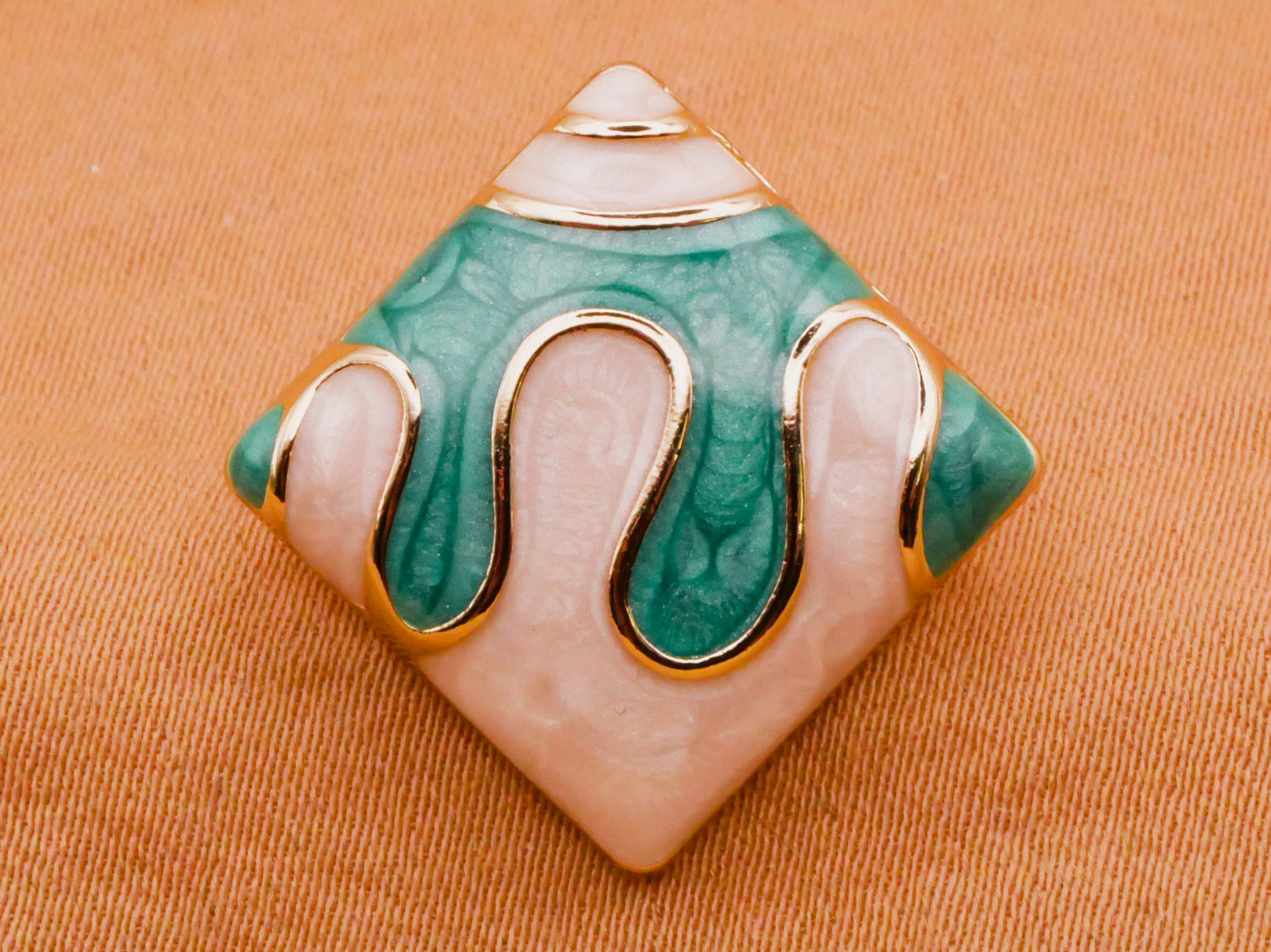Dripping Water Look Enamel Square Metal Button 16mm