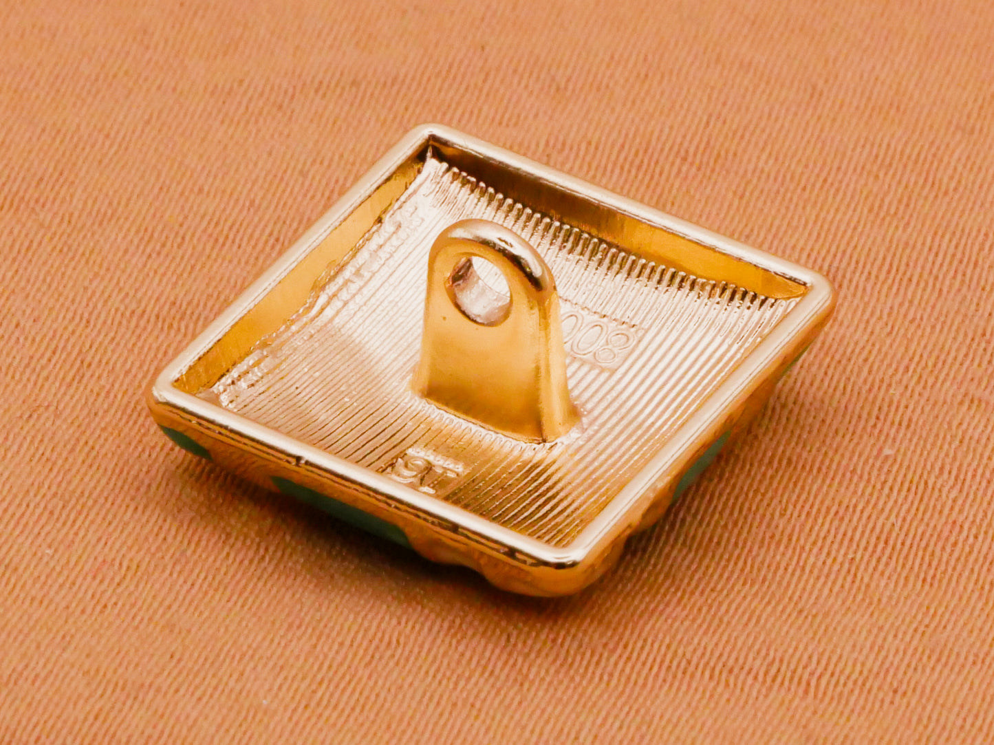 Dripping Water Look Enamel Square Metal Button 16mm