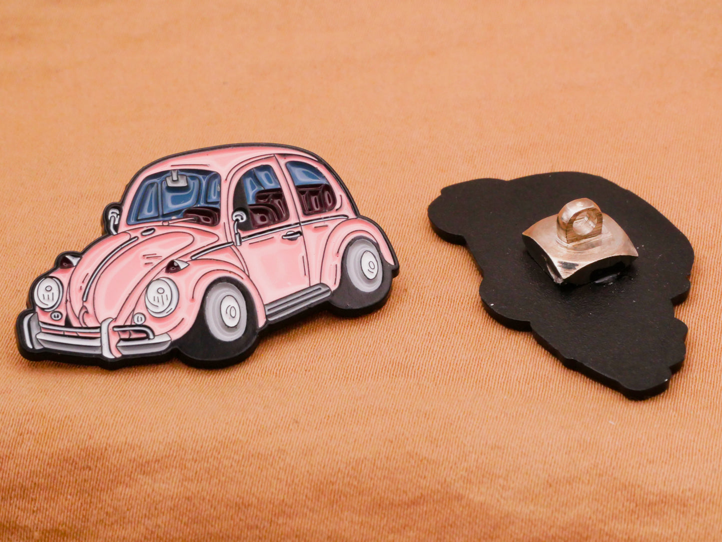 VW Beetle Bug Car Enamel Metal Large Button Various 21x35mm