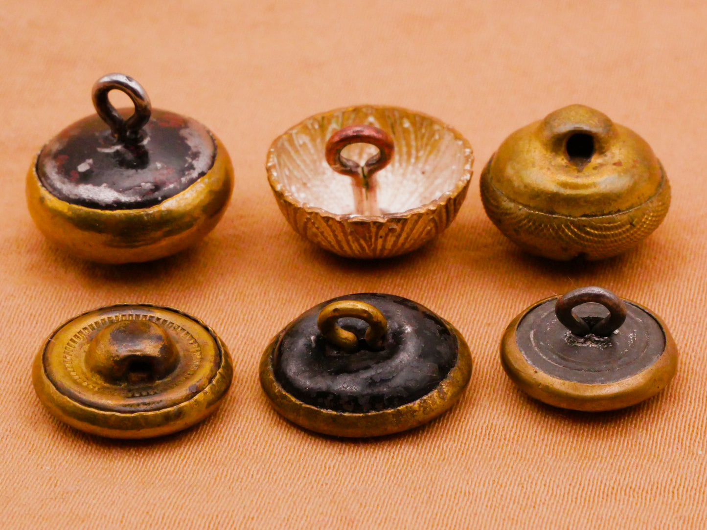 Star Design Brass Colored Antique Metal Button Various 11-14mm
