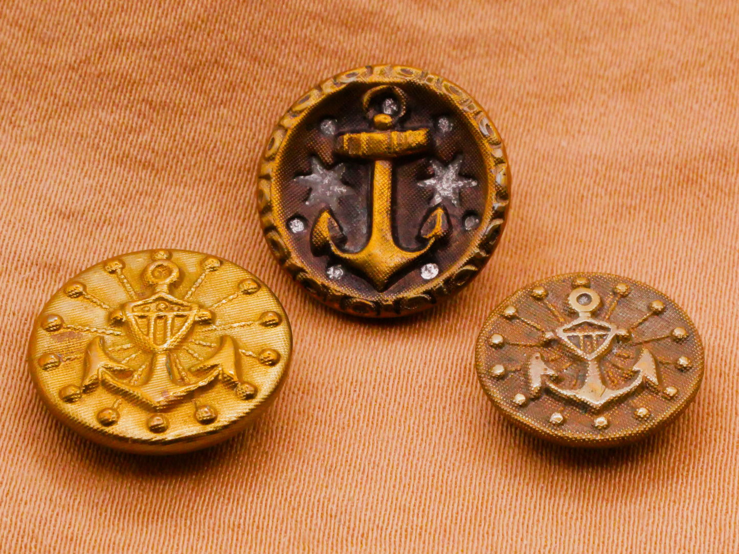 Anchor Military Patriotic Antique Metal Button Various 13-15mm
