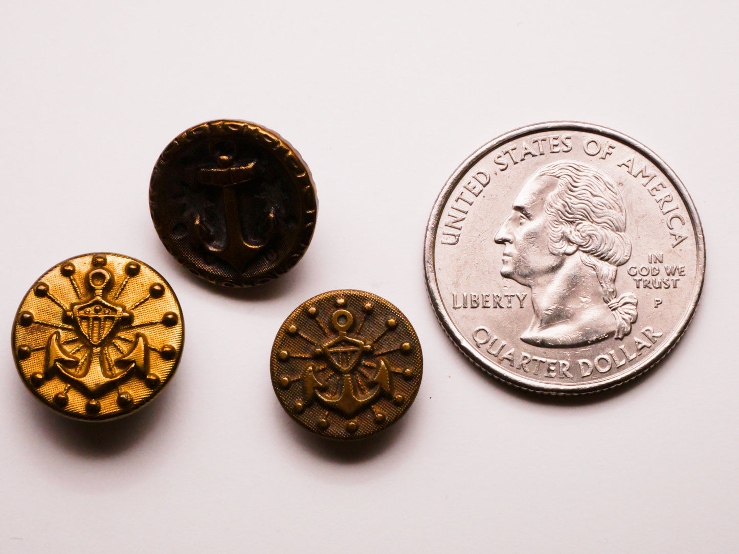 Anchor Military Patriotic Antique Metal Button Various 13-15mm