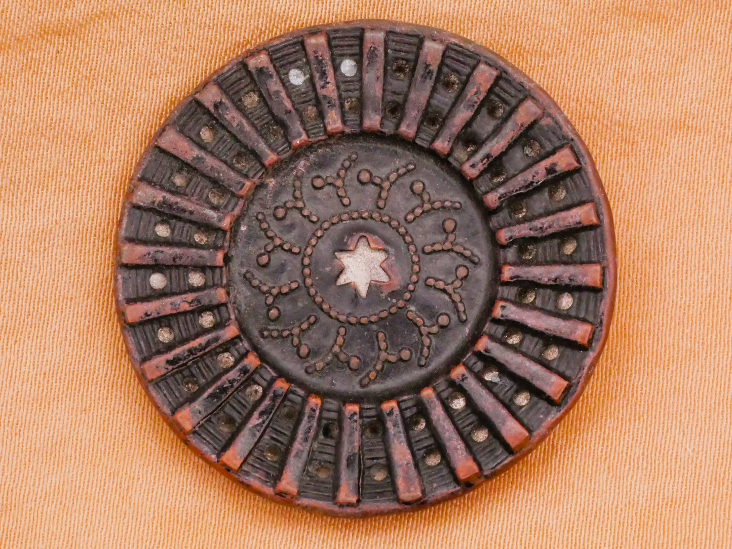 Star Center Blue Tinted Twinkle Large Metal Button 32mm