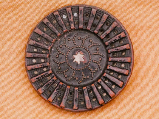 Star Center Blue Tinted Twinkle Large Metal Button 32mm