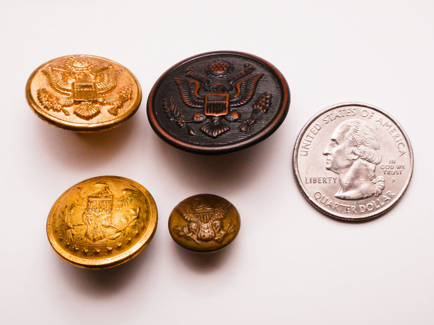 Eagle or Great Seal Antique Metal Button Various 14-28mm