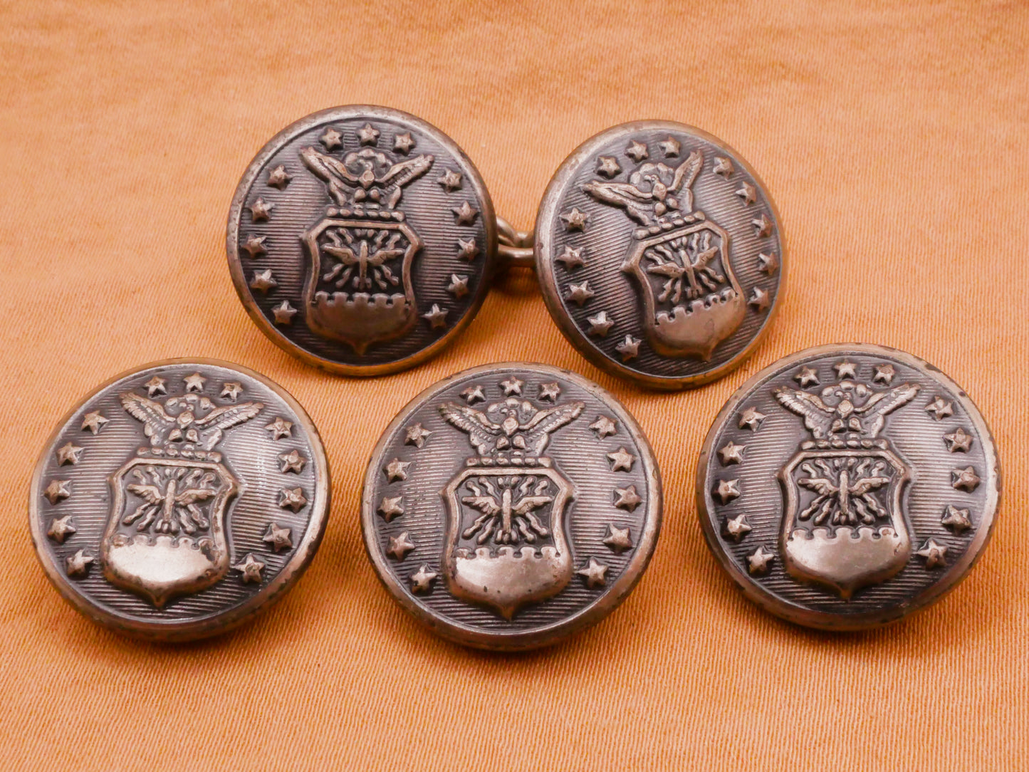 Air Force Eagle Shield Stars Metal Button Various 19mm