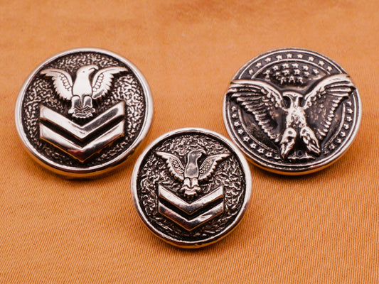 Eagle Patriotic Silver Plastic or Metal Button Various 15-19mm