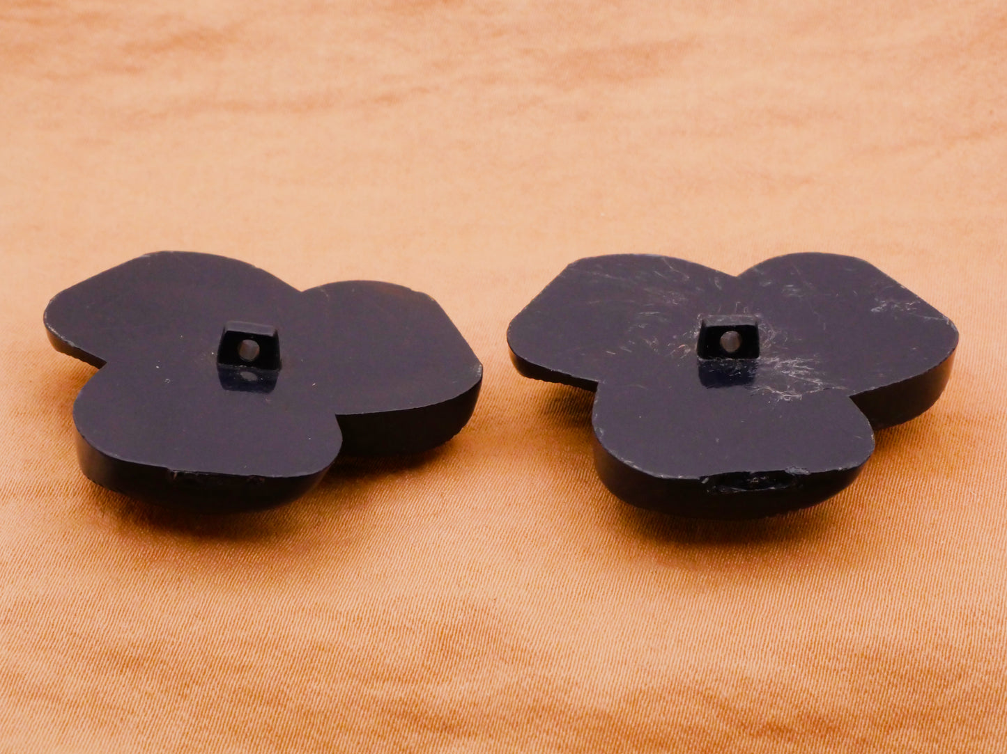 Ribbon Look Triad Navy Blue Vintage Plastic Button Various 37mm