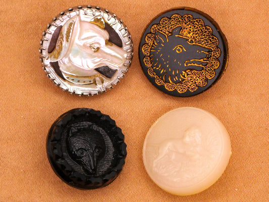 Canine Dog Wolf or Fox Button Various 17-19mm