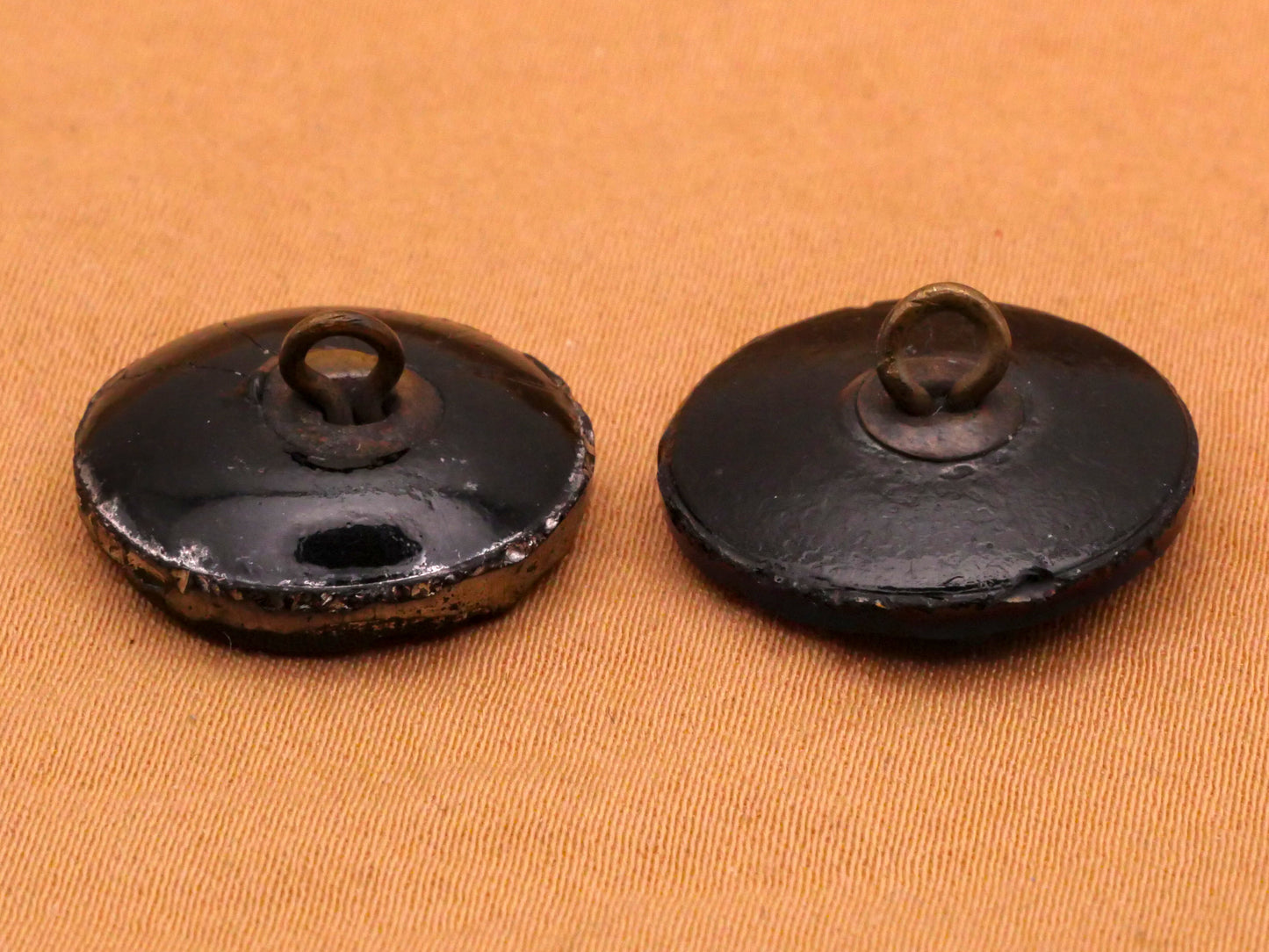 Hunting Man and Dog Luster Black Glass Button Various 18mm