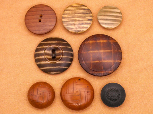Plaid Stripes or Weaving Design Vegetable Ivory Tagua Nut Button Various 14-25mm