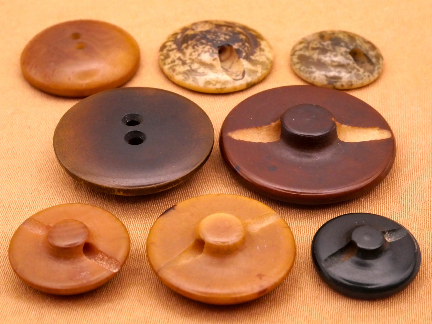 Plaid Stripes or Weaving Design Vegetable Ivory Tagua Nut Button Various 14-25mm
