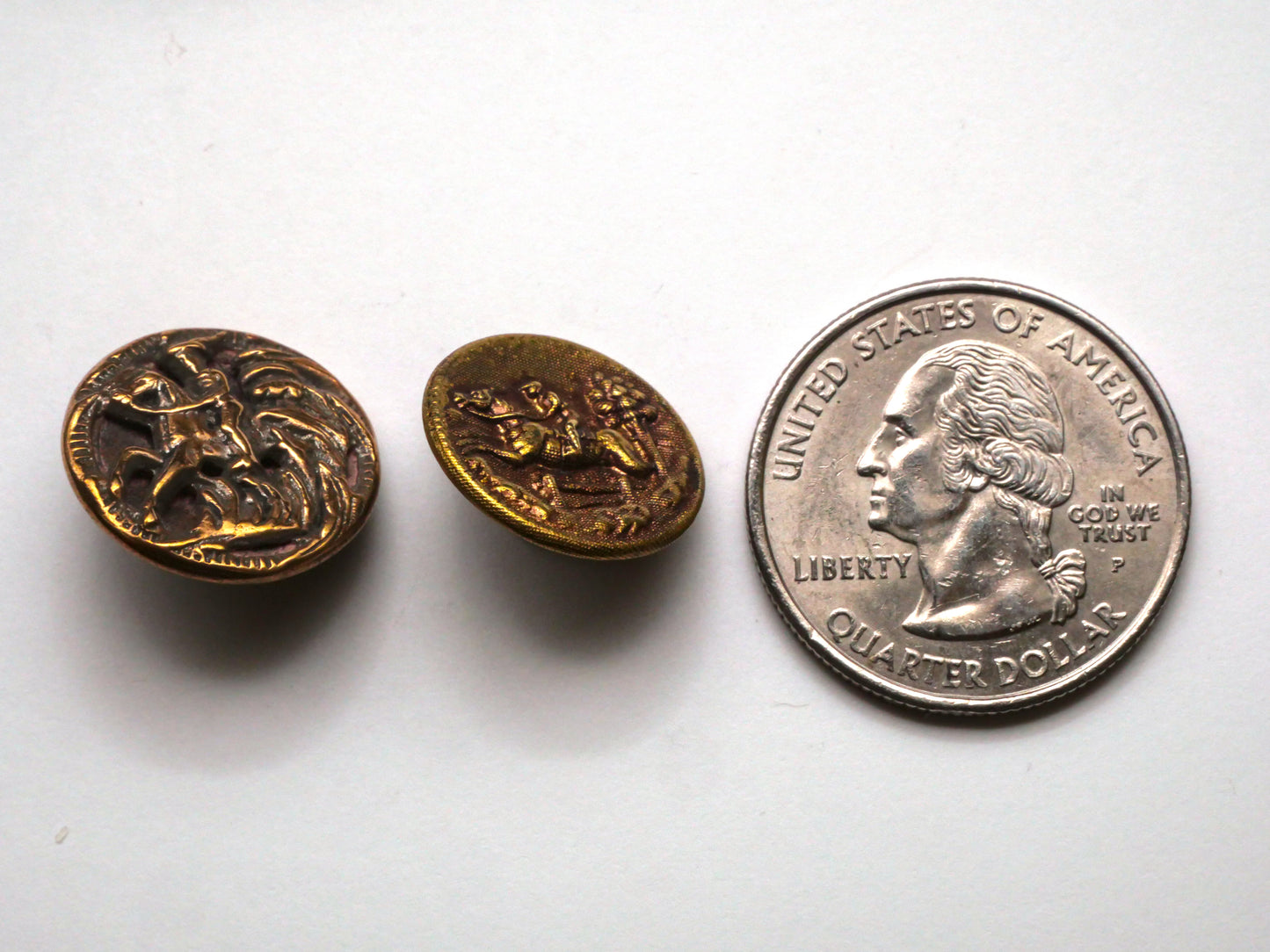 Horse Rider Antique Brass Metal Button Various 16-17mm