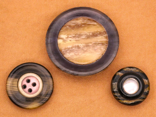 Horn Bone Imitation Celluloid Early Plastic Button Various 15-29mm