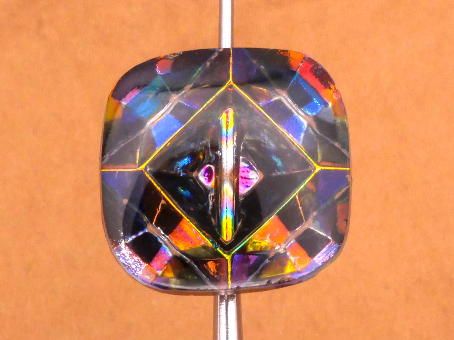 Rainbow Iridescent Vintage Glass Button Various 10-18mm