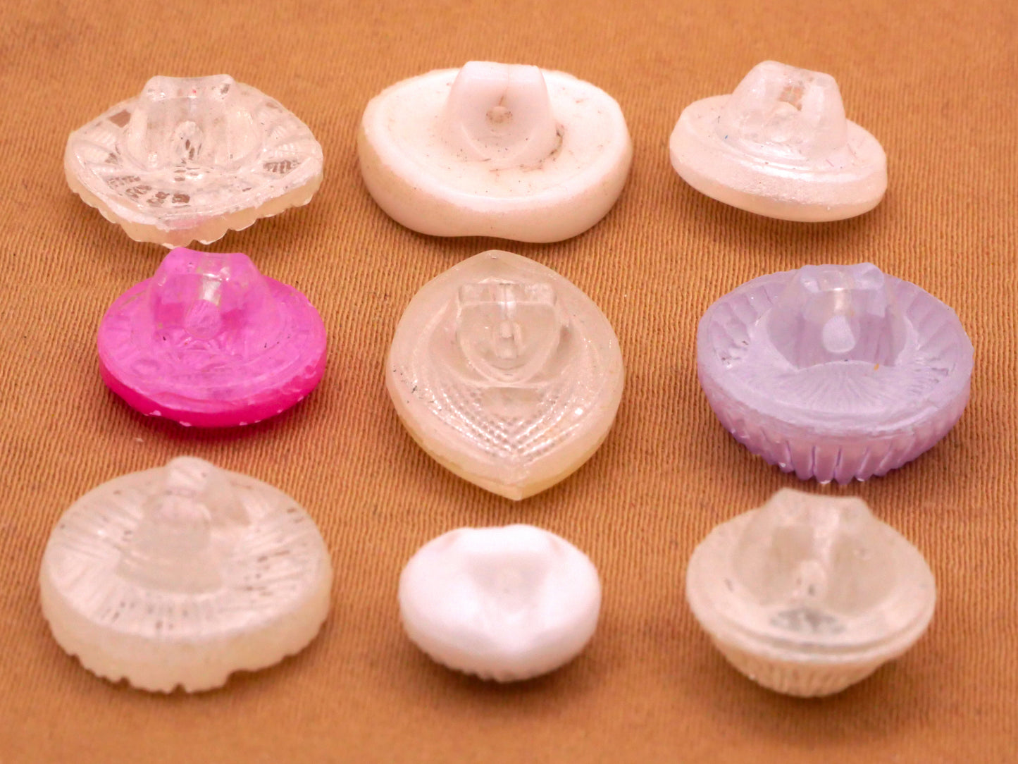 Pearlized Shimmer Vintage Glass Button Various 9-18mm
