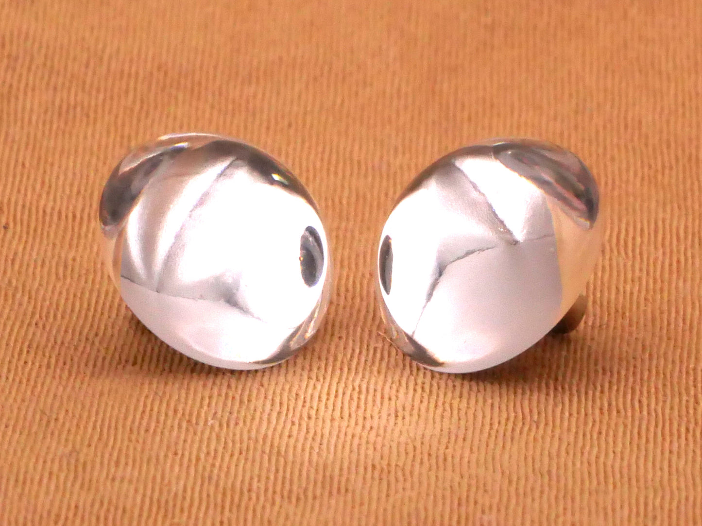 Crystal Clear Glass Pair of Buttons 9mm