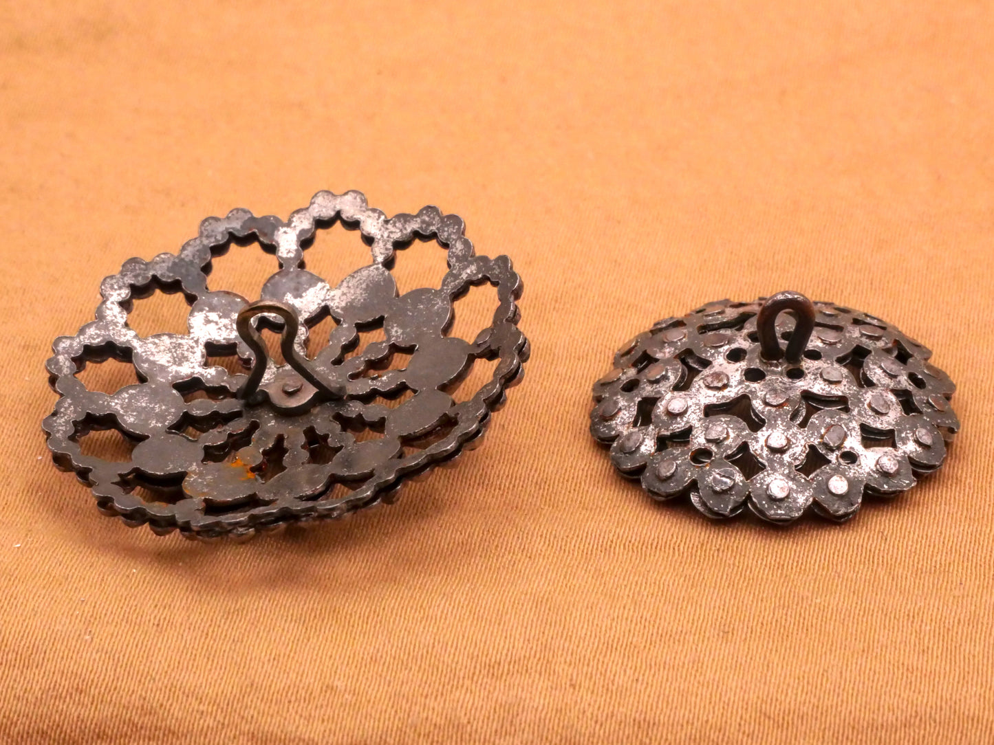 Steel-Cut Sparkle Array Antique Metal Button Various 22-30mm
