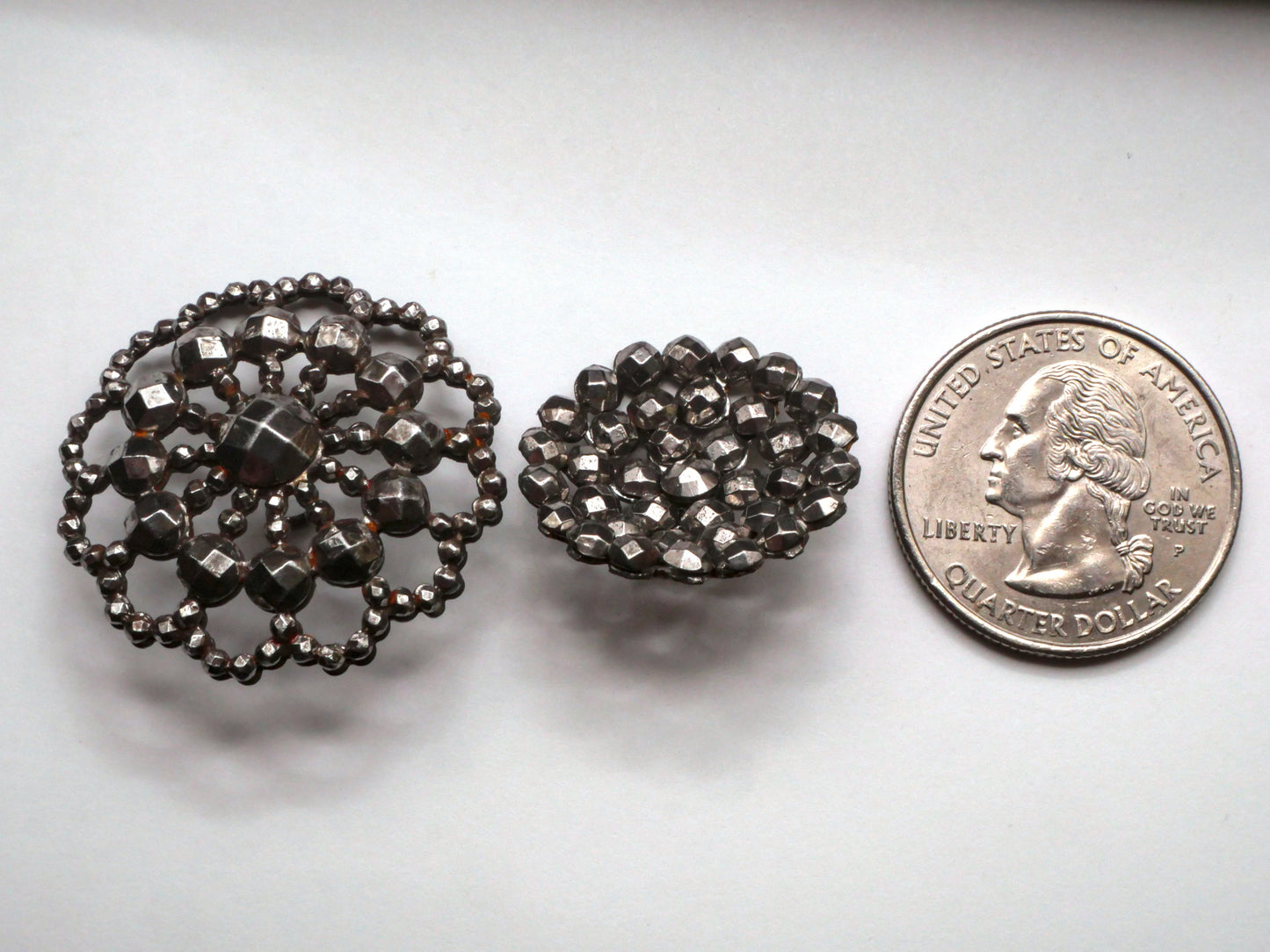 Steel-Cut Sparkle Array Antique Metal Button Various 22-30mm