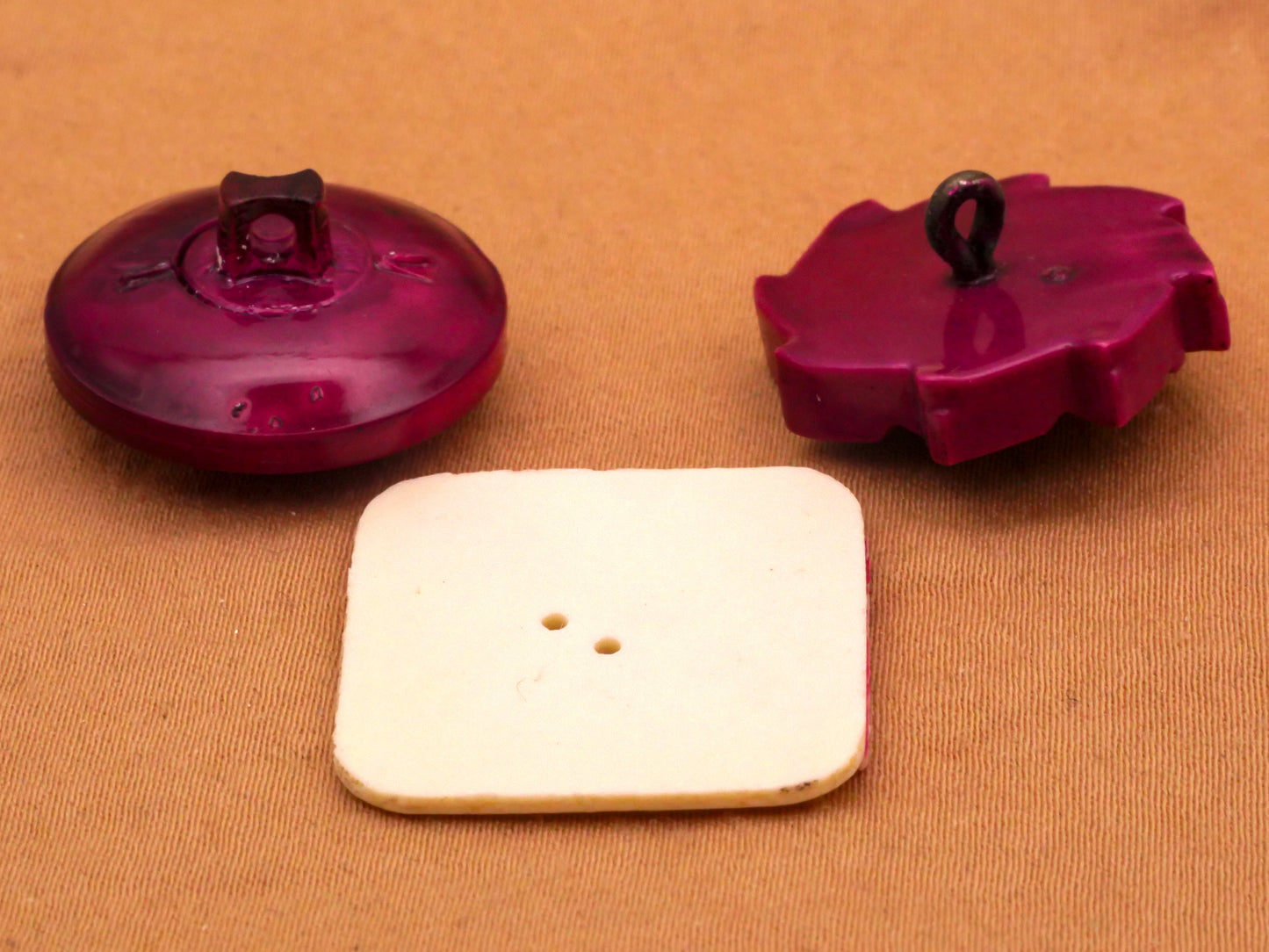 Fuchsia Pink Celluloid Early Plastic Button Various 21-22mm