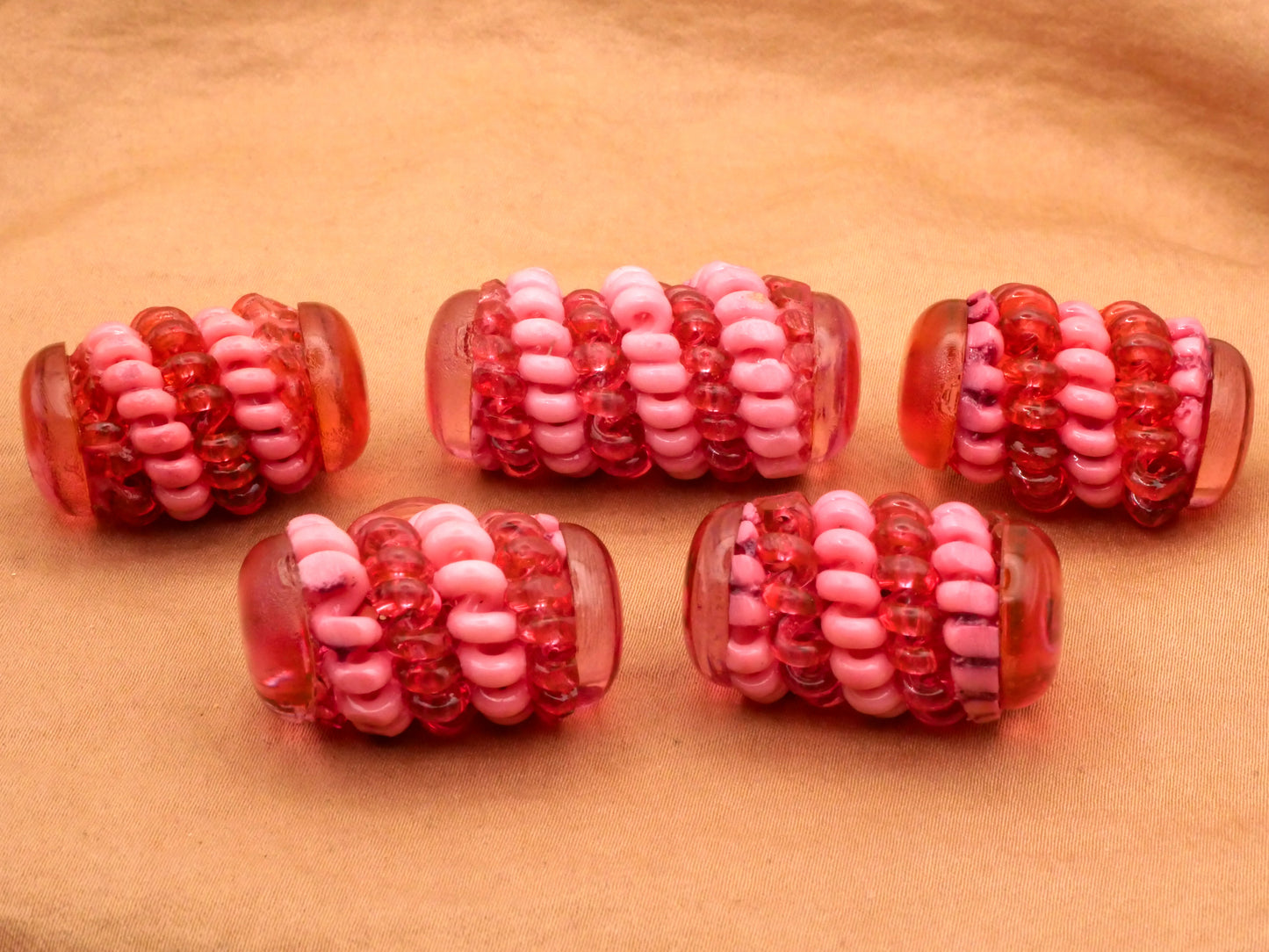 Coil Cylinder Fuchsia Pink Extruded Celluloid Early Plastic Button Various 18-38mm