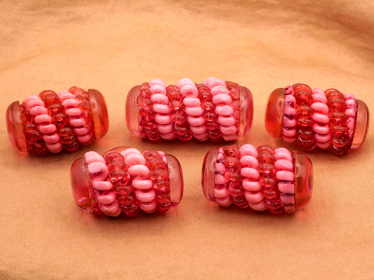 Coil Cylinder Fuchsia Pink Extruded Celluloid Early Plastic Button Various 18-38mm